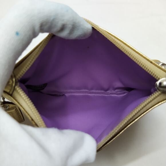 Coach Metallic Gold Zipper Closure Wristlet - Coin Wallet - Picture 9 of 11